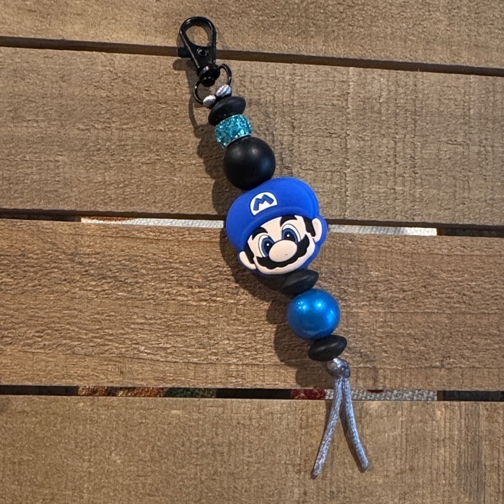 Blue and Black Character Keychain